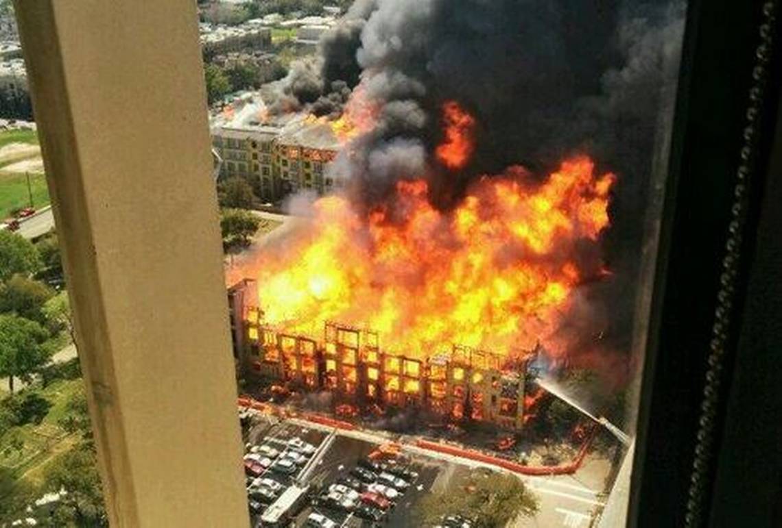 The build is on fire. The building is on Fire. There is a Fire in the building.